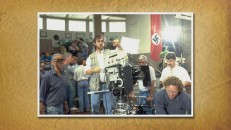 Steven Spielberg and his crew recreate a Nazi gathering in one of the galleries' many production photos.