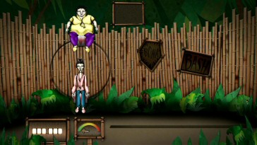 Aunts Spiker and Sponge don't look a great deal like either their live-action or end credit dummy selves in the Blu-ray's simple "Spike the Aunts" game.