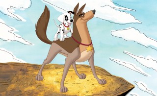 Puppy Patch stands atop his proud hero Thunderbolt in 2003's "101 Dalmatians II: Patch's London Adventure."