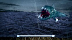 Press the right arrow to avoid this attacking fish in the Adventure at the Center of the Earth. The game won't look any different, but you'll "win" a special no prize.
