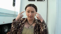 Rachel Dratch shows off the uneven eyebrows she wears in her brief appearance as a plastic surgery patient.