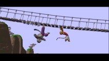 The challenging drawbridge sequence is one of the animation topics addressed in "Pushing the Boundaries", which shows it here in an unfinished state.