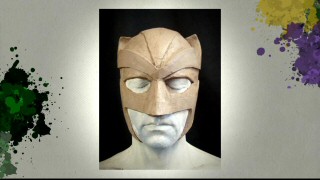 The mold for Nicolas Cage's Big Daddy mask is one of the photos included in "The Art of Kick-Ass."
