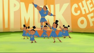 Kronk and company strut their stuff in the Camp Chippamunka cheer-off.