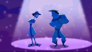 Kronky-poo and Birdy-poo groove to some Earth, Wind & Fire.
