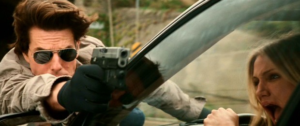 "Knight and Day" stars Tom Cruise as secret agent Roy Miller, whose car-top heroics are just a taste of the danger heading towards June Havens (Cameron Diaz).