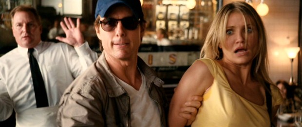 Roy (Tom Cruise) stages a none too threatening (but not entirely nonviolent) hostage situation escape for June (Cameron Diaz).