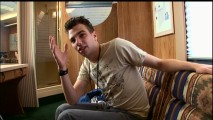 Jay Baruchel expresses his reluctance to ride a Knott's Berry Farm roller coaster in a Disc 1 featurette.