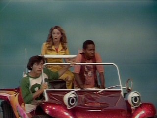 When the Schlepcar turns into Wonderbug, it transforms Barry (David Levy), Susan (Carol Anne Seflinger), and C.C. (John-Anthony Bailey) from merely cool youths to ice cold sky pilots.