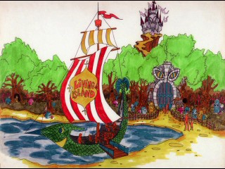 Concept art for Living Island is one of 25 stills comprising the 50 Years of Krofft Art gallery.