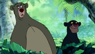 One panther's content smile is another bear's shock. Baloo and Bagheera have differing initial reactions to Mowgli's actions in the film's final sequence.