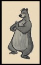 Though he's colored gold in some early renditions, this vision of Baloo from the Character Design gallery looks just like the final product.