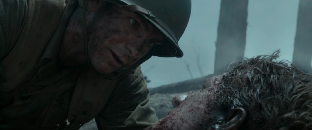 Desmond Doss (Andrew Garfield) doesn't need to bear arms to make a difference for his fellow soldier on the battlefield.