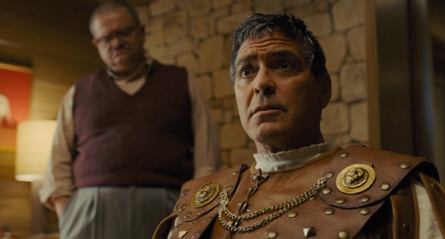 Movie star Baird Whitlock (George Clooney) is abducted by Communist screenwriters off the set of "Hail, Caesar!"