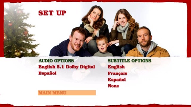 The Set Up menu features a Christmas card-ready photo of the Spellings and their friend Kevin.