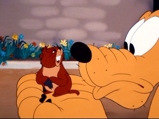Pluto and the gopher are at odds in "Pluto and the Gopher."