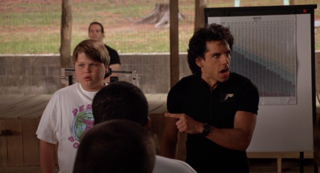 Tony Perkis (Ben Stiller) chews out young protagonist Gerry Garner (Aaron Schwartz) for not losing weight.