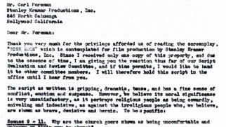 A letter in "Oscars and Ulcers" shows some concerns raised regarding the depictions in the "High Noon" script.