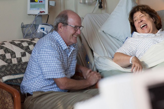 Hollar parents Don (Richard Jenkins) and Sally (Margo Martindale) share a laugh in the hospital.