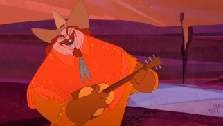 Villain Alameda Slim uses his entrancing yodel to steal cattle, as this psychedelic musical number demonstrates.