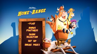 The new Home on the Range DVD gets a simpler main menu, void of EasyFind icons.
