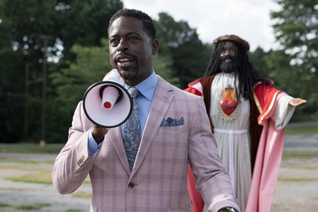 Sterling K. Brown gives a spirited performance as Lee-Curtis Childs, an Atlanta megachurch pastor trying to rebound from scandal in "Honk for Jesus. Save Your Soul."