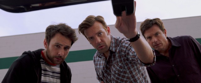 Friends Dale (Charlie Day), Kurt (Jason Sudeikis), and Nick (Jason Bateman) again find themselves in a criminal plot over their heads in "Horrible Bosses 2."