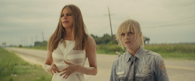 Daniella Riva (Sofia Vergara) and Rose Cooper (Reese Witherspoon) get covered in "baking powder" in the 2015 buddy action comedy "Hot Pursuit."