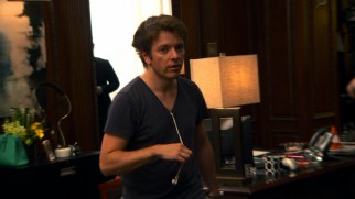 German director Christian Ditter calls the shots with earbuds hanging out of his shirt in "The Best Idea Wins!"