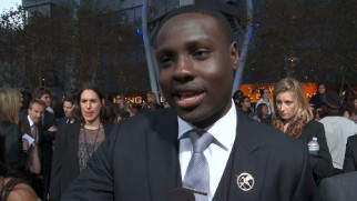 Dayo Okeniyi (Thresh) is excited to attend the only Hunger Games premiere to which he'll be invited.