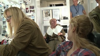 Making movies is all fun and games until you have to sit for hours while tracker jacker sting make-up is applied, as "Capitol Couture" shows.