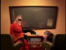Mr. Incredible and the incredible Edna Mode vie for the remote in one of five short ABC interstitials.