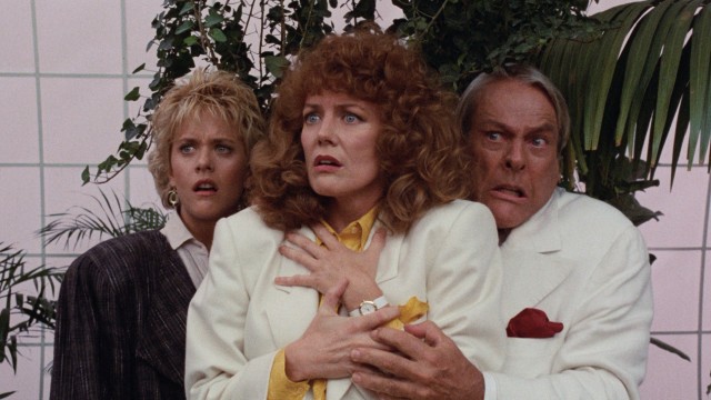Lydia Maxwell (Meg Ryan) and foes Margaret Canker (Fiona Lewis) and Eugene Scrimshaw (Kevin McCarthy) are all surprised by what they see.