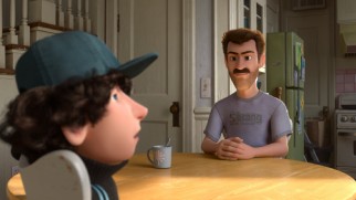Riley's father looks over her potential date in the all-new short "Riley's First Date?"