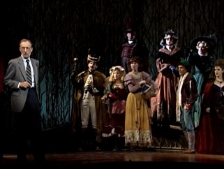 Our narrator (Tom Aldredge) discovers he's more involved than realized in the story he's telling.