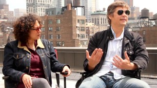Producer Sara Nodjoumi and director Till Schauder answer questions on a rooftop for Film Movement.