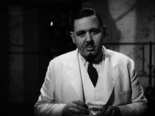 Charles Laughton plays goateed Doctor Moreau, the film's mad scientist villain.