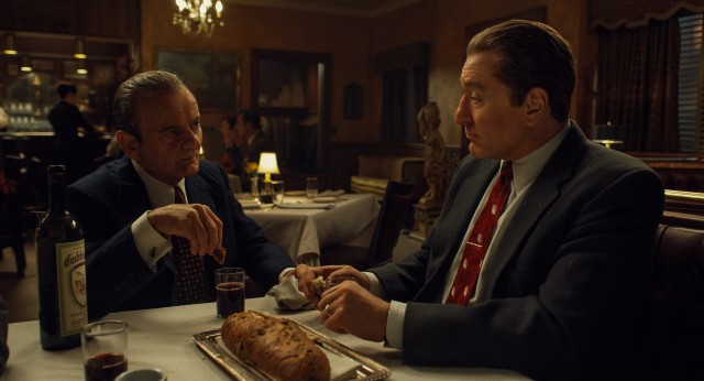 In Martin Scorsese's "The Irishman", meat truck driver Frank Sheeran (Robert De Niro) comes to work for the Pennsylvania mobster Russell Bufalino (Joe Pesci).