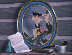 Ichabod admires himself in his mirror.