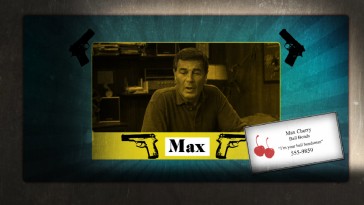 Max Cherry makes an appearance along with his fruity business card in the Blu-ray's stylish menu montage.