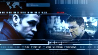 Nemeses Jack Ryan (Chris Pine) and Cherevin (Kenneth Branagh) share the screen on the fittingly thematic DVD main menu.