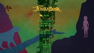 The DVD of The Jungle Book (2016) drops most bonus features, but keeps the same tasteful menu scheme.