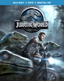 Jurassic World: Blu-ray + DVD + Digital HD combo pack cover art