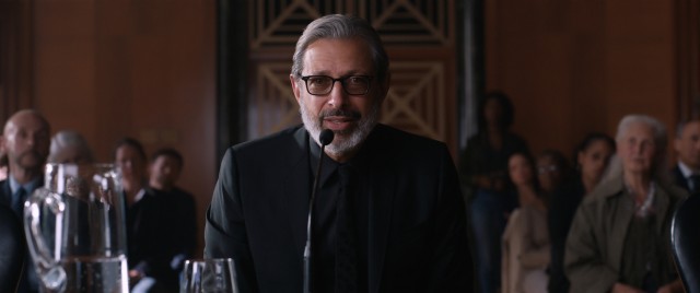 Jeff Goldblum's chaotician Ian Malcolm appears in the film, but just barely.