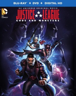 Justice League: Gods and Monsters (2015) Blu-ray + DVD + Digital HD combo pack cover art -- click to buy from Amazon.com