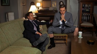 Dax Shepard conducts silly interviews of Robert Downey Jr. and other castmates in the ironically named "Getting Deep with Dax Shepard."