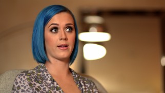 A blue-haired Katy Perry reflects on her short-lived marriage to Russell Brand.