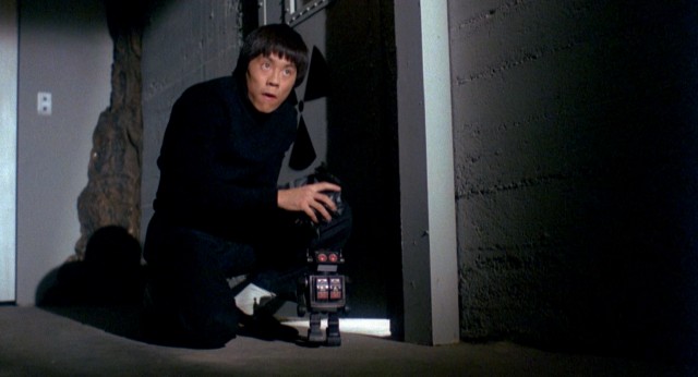 Hong Kong martial arts expert Loo (Evan Kim) uses a toy robot to infiltrate a high security facility in "A Fistful of Zen", the feature attraction of "The Kentucky Fried Movie."