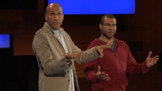 Keegan-Michael Key and Jordan Peele set up their sketches with banter in front of a live studio audience.