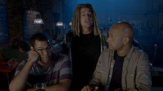 A dreadlocked white "Amistad" fan (guest star Ken Marino) gets between two friends (Jordan Peele and Keegan-Michael Key) discussing "Game of Thrones" in this Season 1 bar sketch.